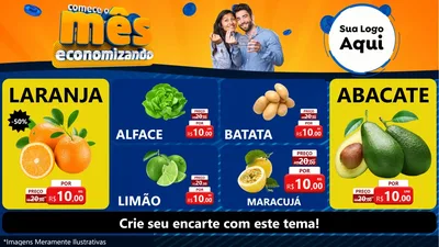 Modelo de TV para TV Horizontal com o tema Comece O Mês Economizando para Hortifrúti