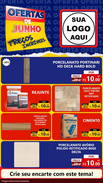 Modelo de TV para TV Vertical com o tema Ofertas de Junho - Preços Incríveis para Pisos e revestimentos