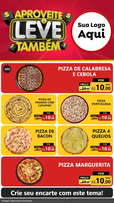 Modelo de TV para TV Vertical com o tema Aproveite e Leve Também para Pizzaria
