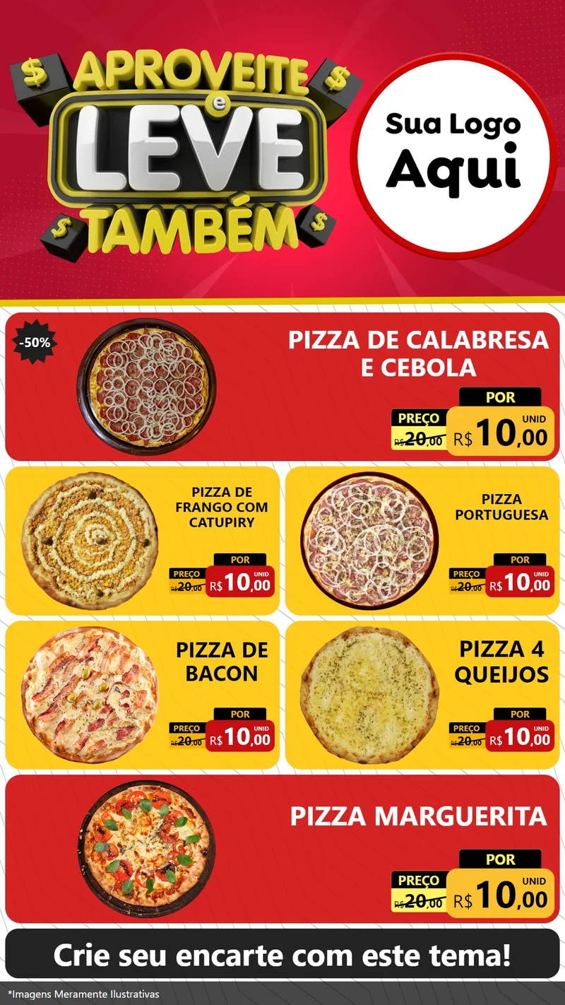 Modelo de TV para TV Vertical com o tema Aproveite e Leve Também para Pizzaria