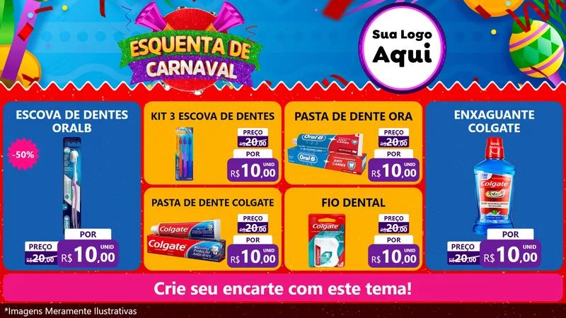 Modelo de TV para TV Horizontal com o tema Esquenta de Carnaval para Higiene Pessoal