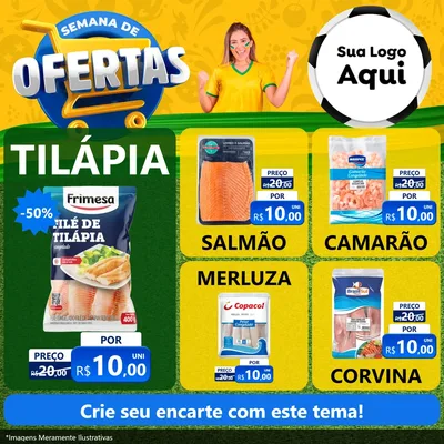 Modelo de Rede Social para Feed Facebook com o tema Semana de Ofertas - Copa para Peixaria