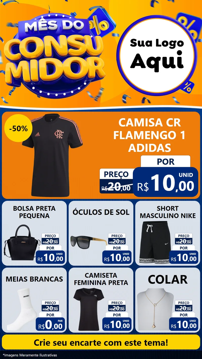Modelo de Rede Social para Stories com o tema Mês do Consumidor para Roupas e acessórios