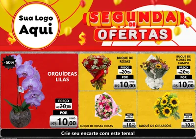 Modelo de Encarte para Encarte A4 Horizontal com o tema Segunda de Ofertas para Floricultura e jardim