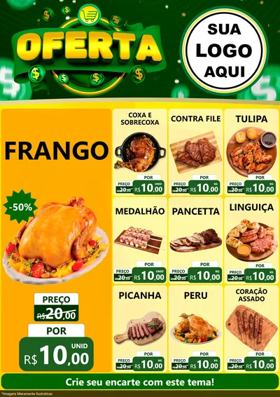 Modelo de Encarte para Encarte A4 Vertical com o tema Oferta para Assados