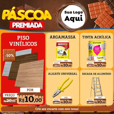 Modelo de Rede Social para Feed Facebook com o tema Páscoa Premiada para Material para Construção