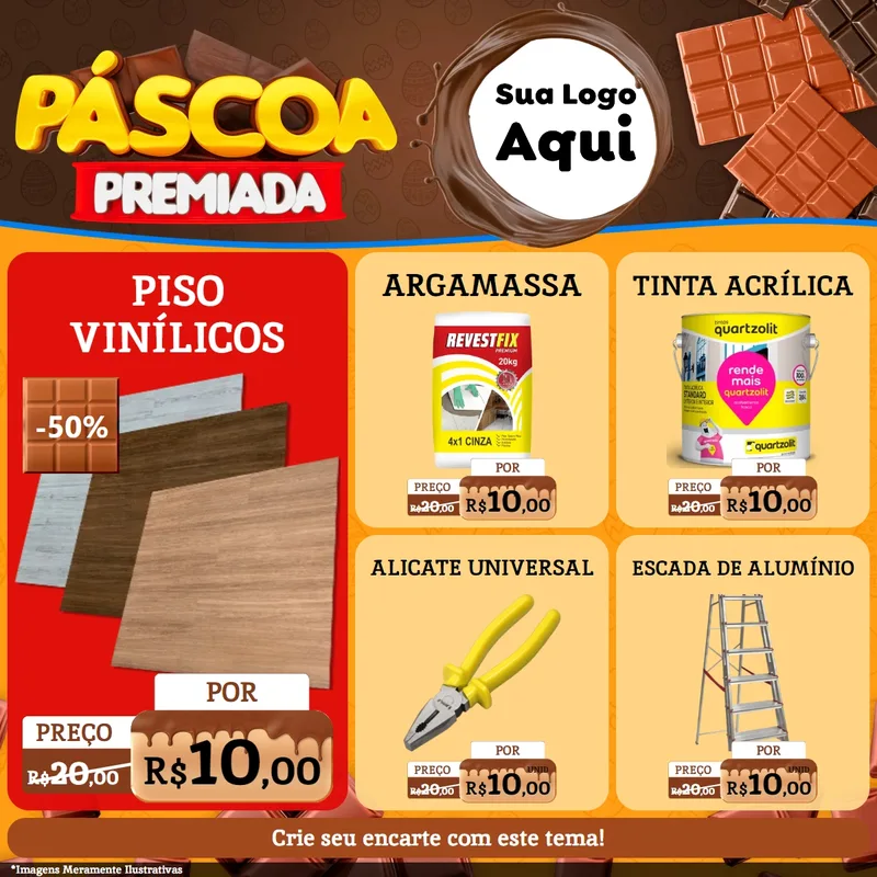 Modelo de Rede Social para Feed Facebook com o tema Páscoa Premiada para Material para Construção
