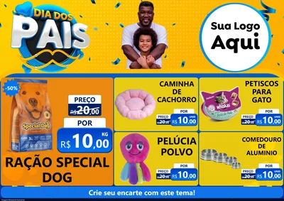 Modelo de Encarte para Encarte A4 Horizontal com o tema Dia dos Pais para Pet Shop