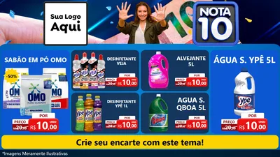 Modelo de TV para TV Horizontal com o tema Nota 10 para Produtos de Limpeza