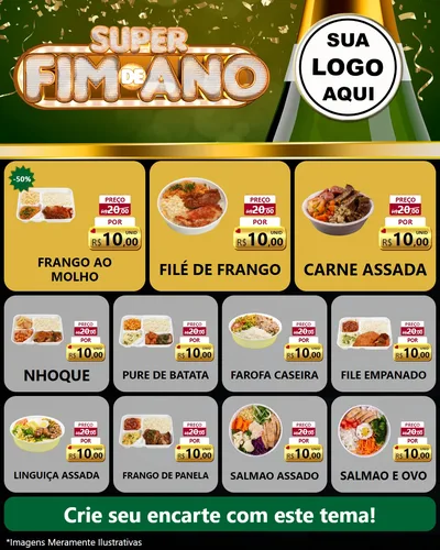 Modelo de Rede Social para Feed Instagram com o tema Super Fim de Ano para Restaurante