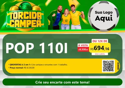 Modelo de Cartaz para Cartaz A4 Horizontal com o tema Torcida Campeã - Copa para Concessionaria de Motos