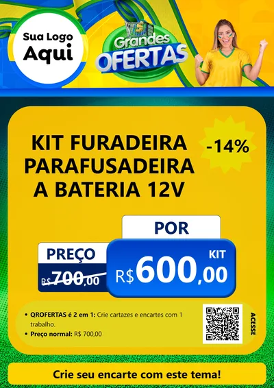 Modelo de Cartaz para Cartaz A4 Vertical com o tema Grandes Ofertas para Maquinas e Ferramentas