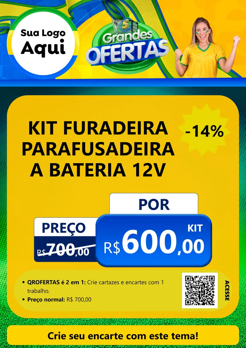 Modelo de Cartaz para Cartaz A4 Vertical com o tema Grandes Ofertas para Maquinas e Ferramentas