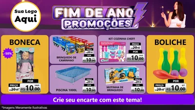 Modelo de TV para TV Horizontal com o tema Fim de Ano Promoções para Brinquedos