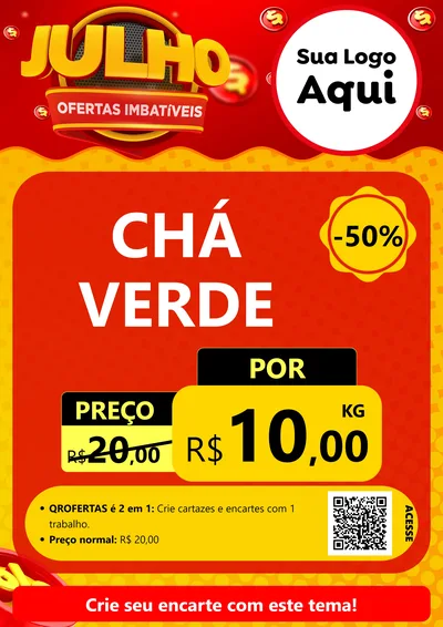 Modelo de Cartaz para Cartaz A4 Vertical com o tema Julho Ofertas Imbatíveis para Produtos Naturais