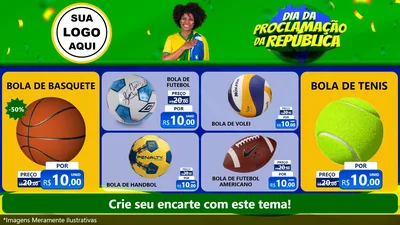Modelo de TV para TV Horizontal com o tema Dia Da Proclamação Da República para Artigos Esportivos