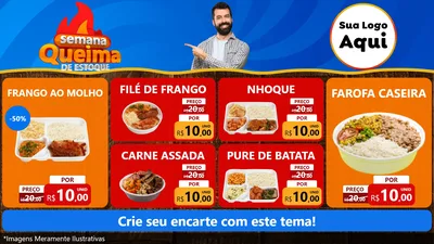 Modelo de TV para TV Horizontal com o tema Semana Queima de Estoque para Restaurante