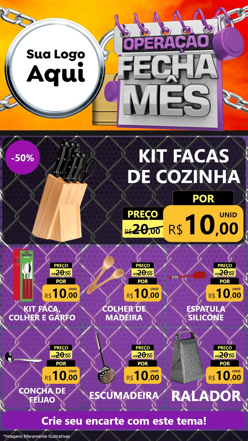 Modelo de Rede Social para Stories com o tema Operação Fecha Mês para Utilidades Domésticas