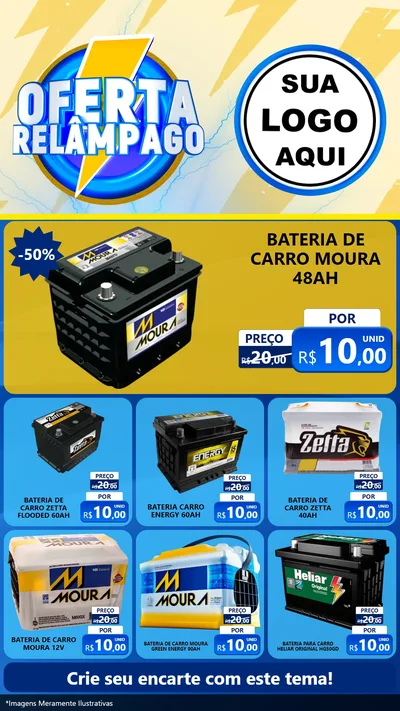Modelo de Rede Social para Stories com o tema Oferta Relâmpago para Baterias Elétricas
