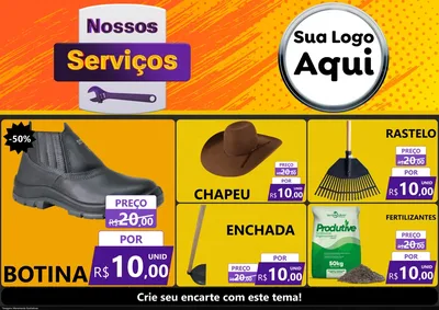 Modelo de Encarte para Encarte A4 Horizontal com o tema Nossos Serviços para Agropecuária