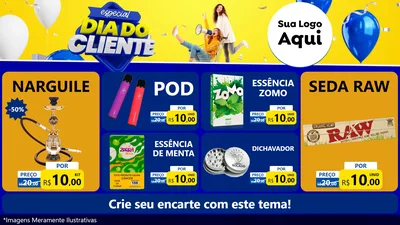Modelo de TV para TV Horizontal com o tema Especial Dia do Cliente para Tabacaria