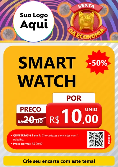 Modelo de Cartaz para Cartaz A4 Vertical com o tema Sexta da Economia para Informática