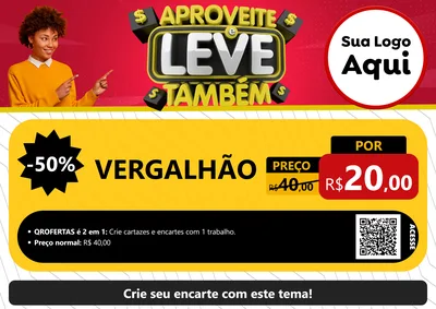 Modelo de Cartaz para Cartaz A4 Horizontal com o tema Aproveite e Leve Também para Ferragens