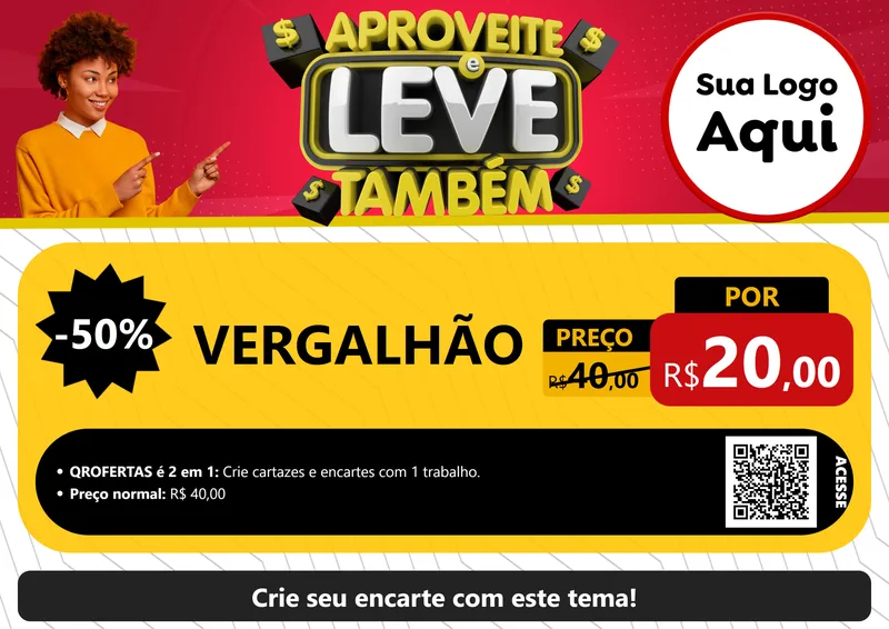 Modelo de Cartaz para Cartaz A4 Horizontal com o tema Aproveite e Leve Também para Ferragens