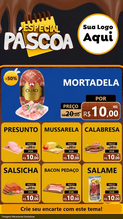 Modelo de Rede Social para Stories com o tema Especial Páscoa para Frios e Laticínios