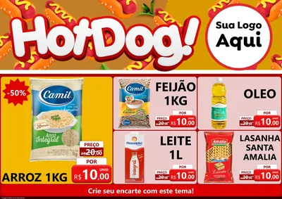 Modelo de Encarte para Encarte A4 Horizontal com o tema Hot Dog