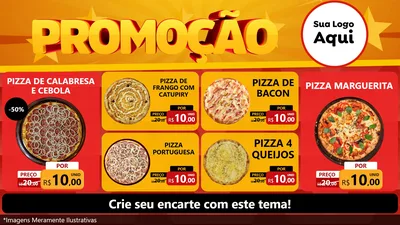 Modelo de TV para TV Horizontal com o tema Promoção para Pizzaria