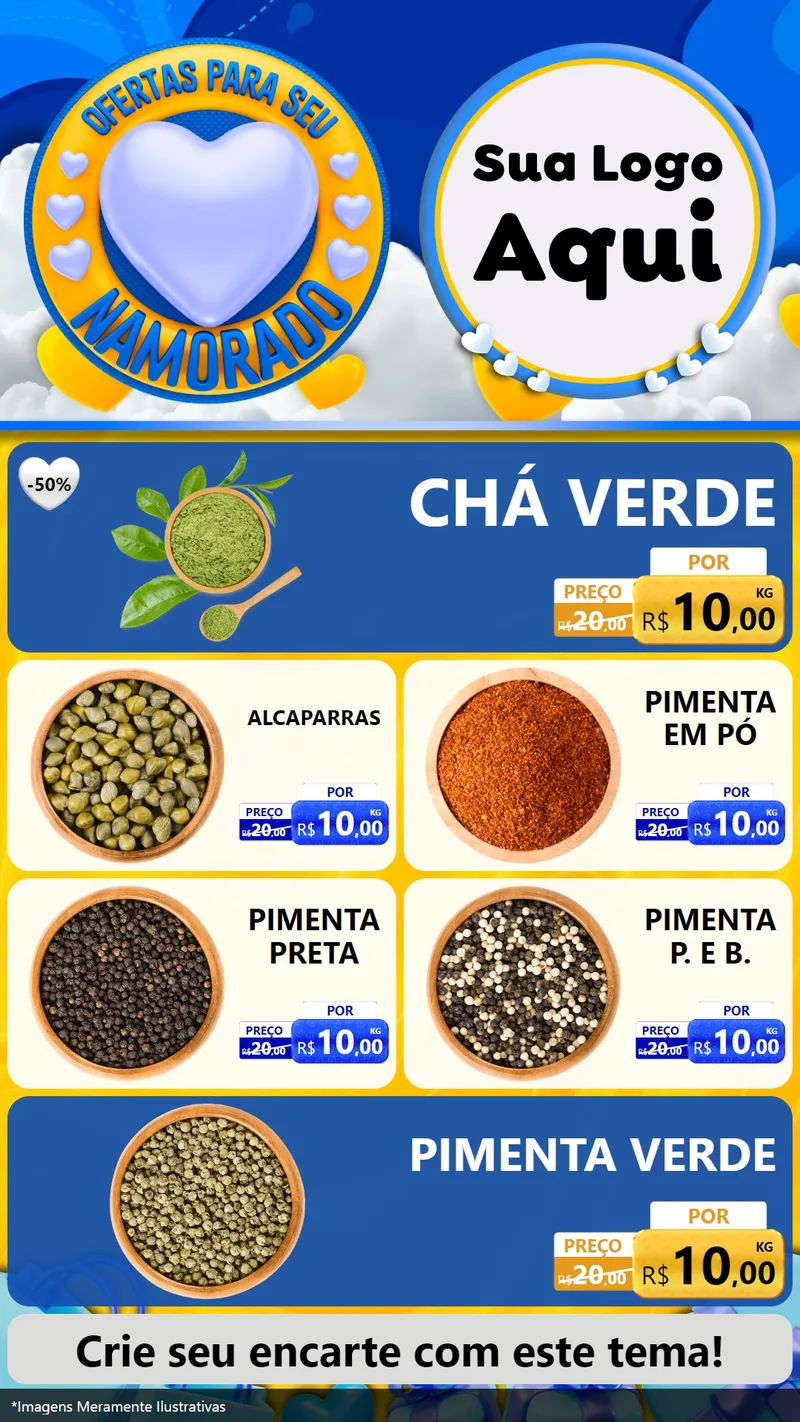 Modelo de TV para TV Vertical com o tema Ofertas Para Seu Namorado para Produtos Naturais