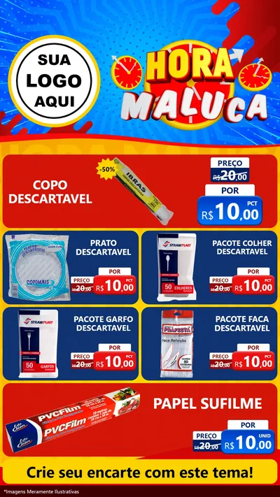 Modelo de TV para TV Vertical com o tema Hora Maluca para Embalagens