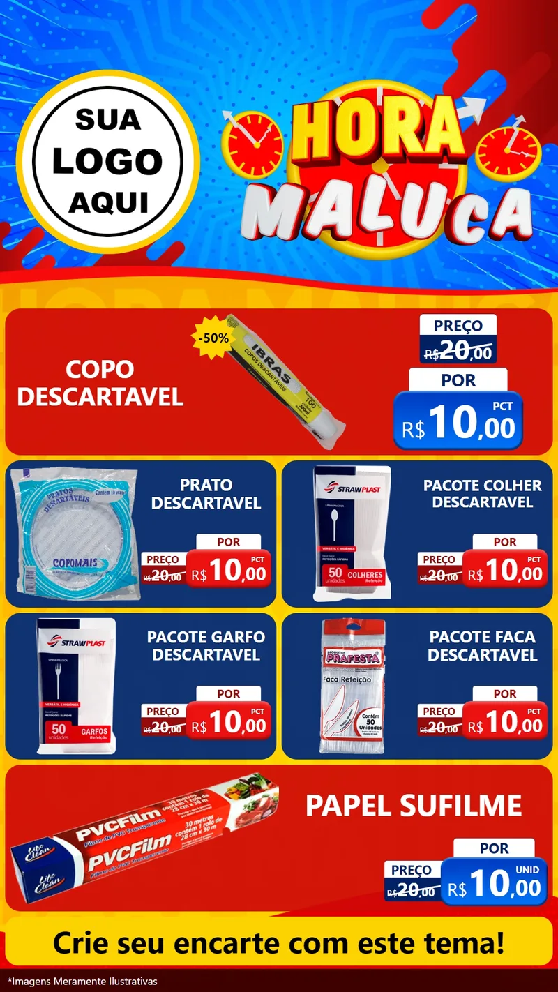 Modelo de TV para TV Vertical com o tema Hora Maluca para Embalagens