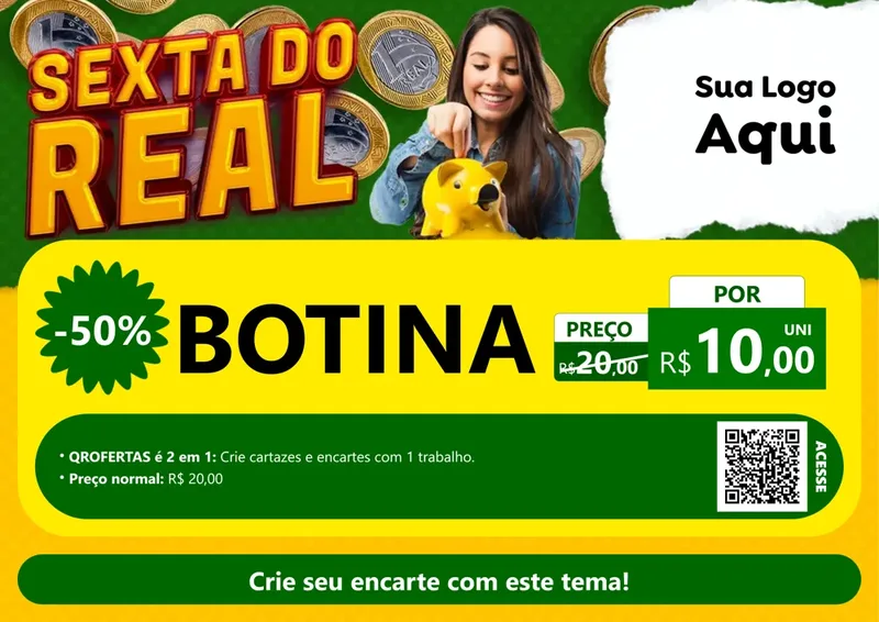 Modelo de Cartaz para Cartaz A4 Horizontal com o tema Sexta do Real para Agropecuária