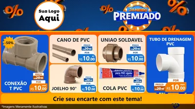 Modelo de TV para TV Horizontal com o tema Janeiro Premiado para Tubos e conexões