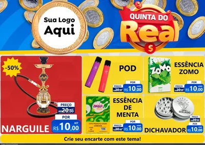 Modelo de Encarte para Encarte A4 Horizontal com o tema Quinta do Real para Tabacaria