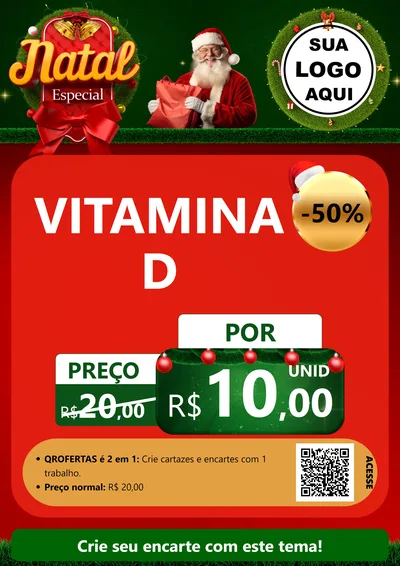 Modelo de Cartaz para Cartaz A4 Vertical com o tema Natal Especial para Farmácia