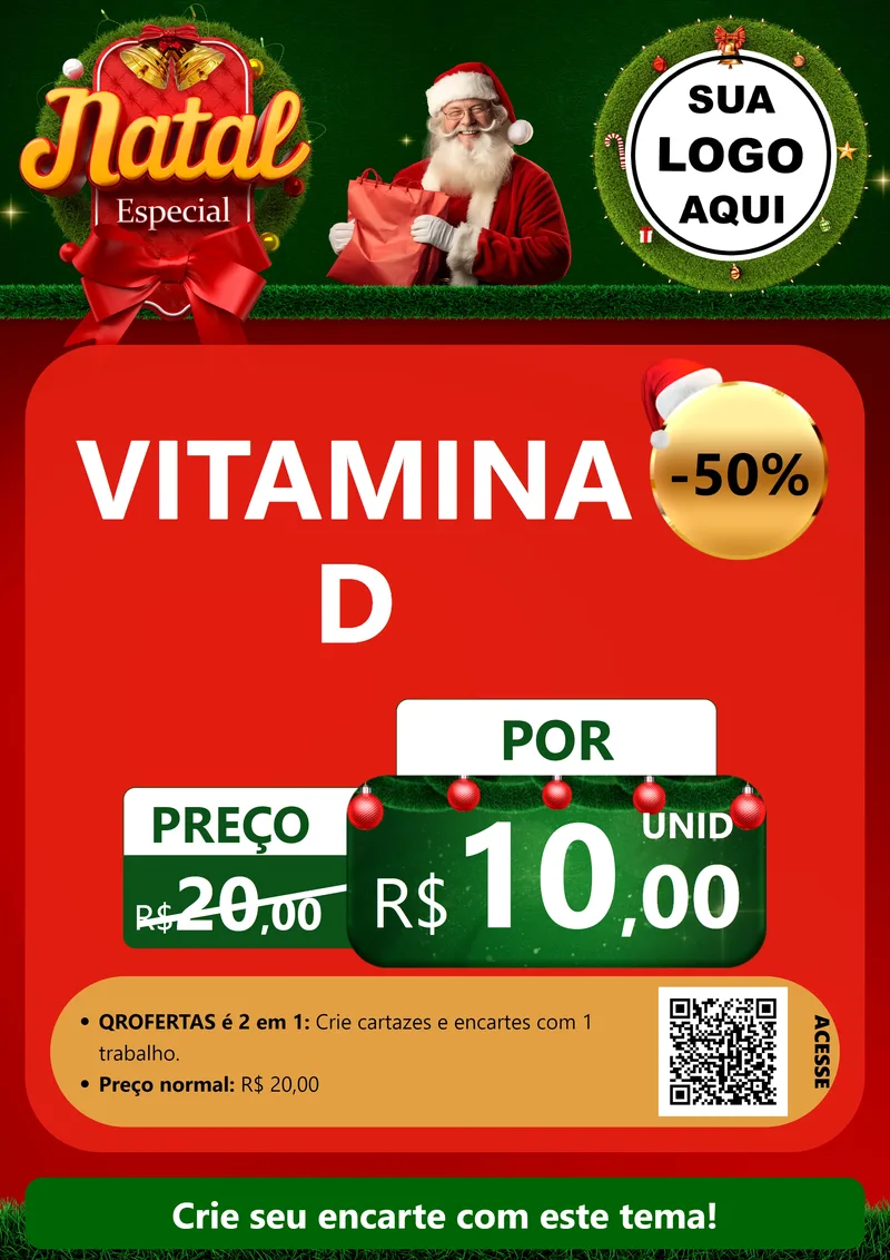 Modelo de Cartaz para Cartaz A4 Vertical com o tema Natal Especial para Farmácia
