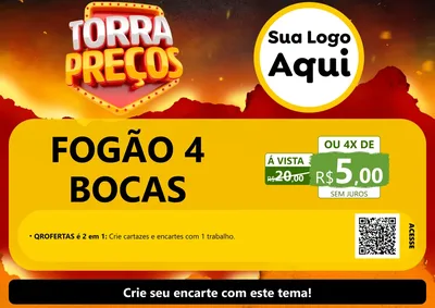 Modelo de Cartaz para Cartaz A4 Horizontal com o tema Torra Preços para Móveis e Eletro