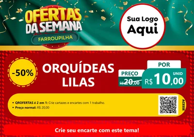 Modelo de Cartaz para Cartaz A4 Horizontal com o tema Ofertas da Semana Farroupilha para Floricultura e jardim