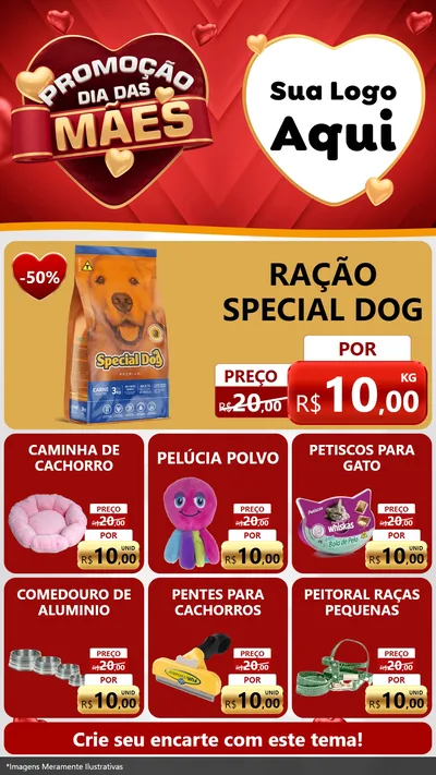 Modelo de Rede Social para Stories com o tema Promoção Dia das Mães para Pet Shop