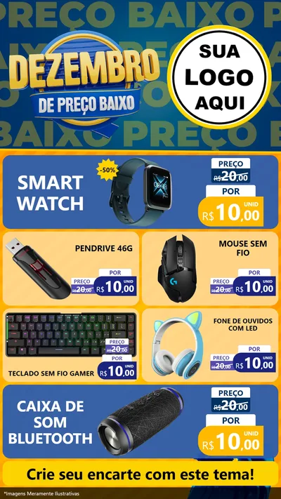Modelo de TV para TV Vertical com o tema Dezembro de Preço Baixo para Informática