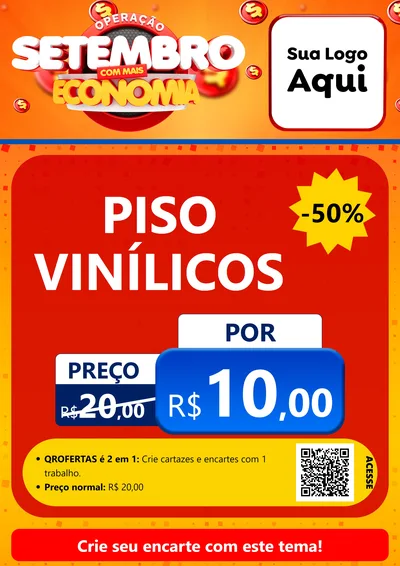 Modelo de Cartaz para Cartaz A4 Vertical com o tema Operação Setembro Com Muita Economia para Material para Construção