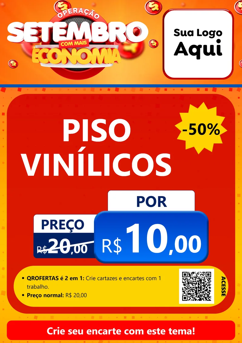 Modelo de Cartaz para Cartaz A4 Vertical com o tema Operação Setembro Com Muita Economia para Material para Construção