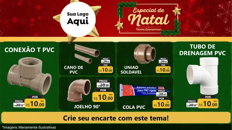 Modelo de TV para TV Horizontal com o tema Especial de Natal para Tubos e conexões