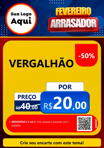 Modelo de Cartaz para Cartaz A4 Vertical com o tema Fevereiro Arrasador para Ferragens