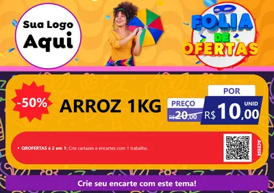 Modelo de Cartaz para Cartaz A4 Horizontal com o tema Folia de Ofertas para Supermercado