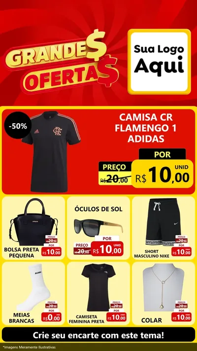 Modelo de Rede Social para Stories com o tema Grandes Ofertas para Roupas e acessórios