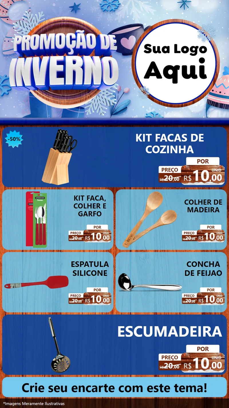 Modelo de TV para TV Vertical com o tema Promoção de Inverno para Utilidades Domésticas